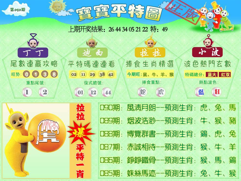 090期天线宝宝平特图[图]
